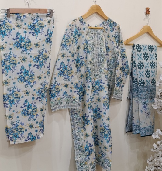3 Pieces Embroidered Lawn Suit