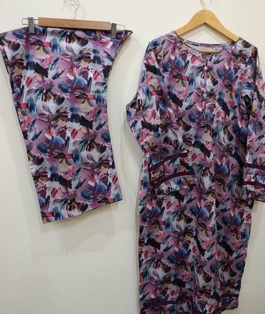 3 Pieces Lawn Floral Dress