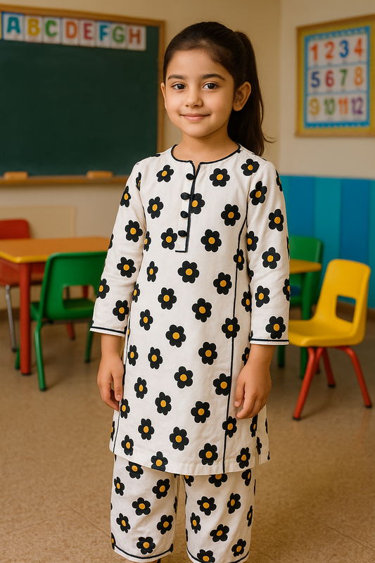 Midnight Blossom Kurta Set