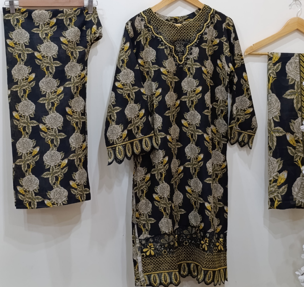 3 Piece Lawn Embroidered Suit