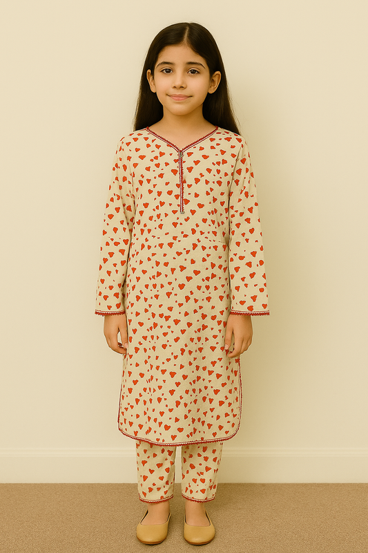 Cherry Heart Bliss 2-Piece Cotton Set