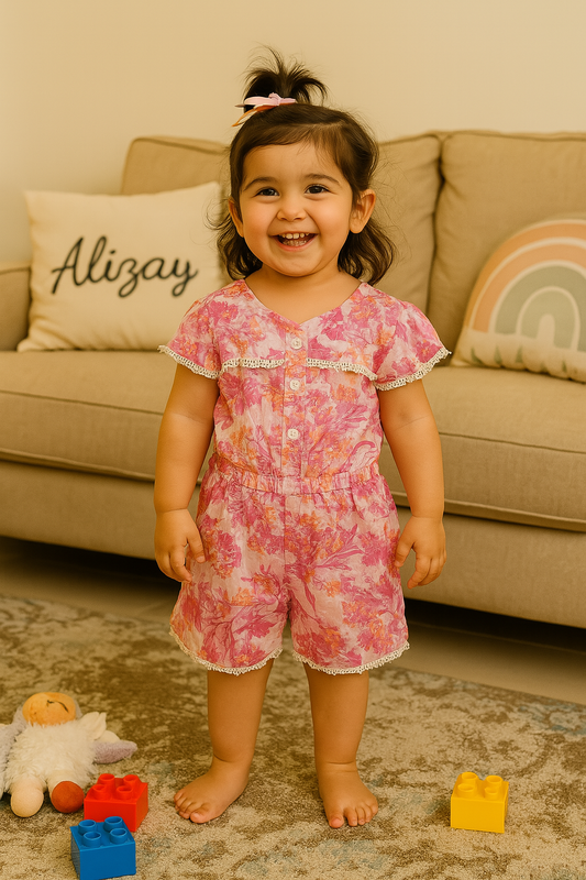Pink Garden Romper
