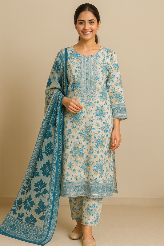 3 Pieces Embroidered Lawn Suit